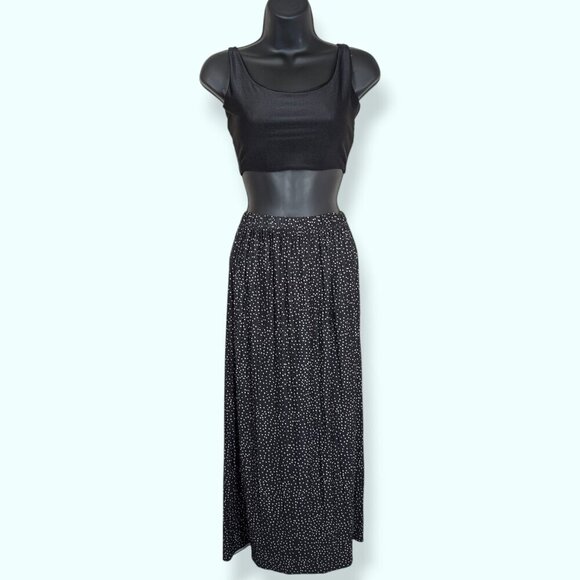 Zara Spotted Black Elastic Waist Skirt - Picture 1 of 7